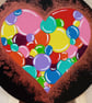 Wooden circular painted heart with easel - Image 2