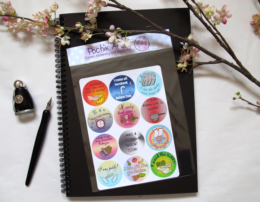 12 Adult Reward Stickers