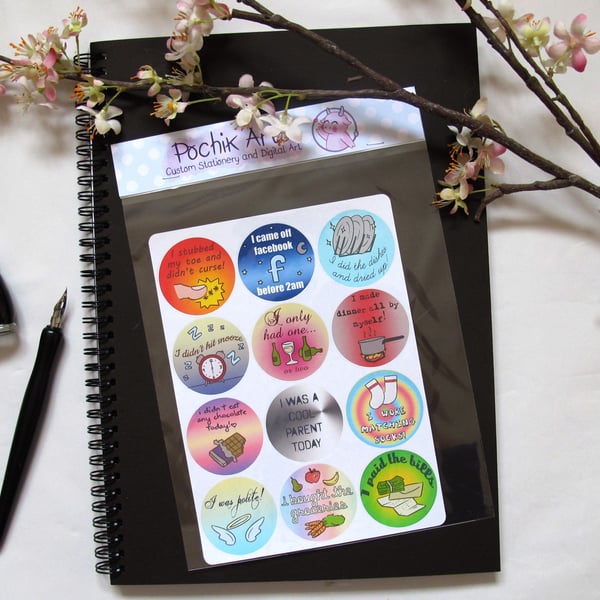 12 Adult Reward Stickers