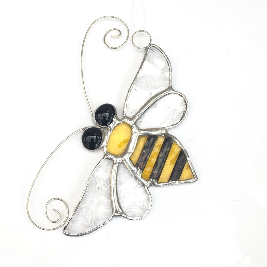 Bee Stained Glass Suncatcher - Handmade Hanging Decoration