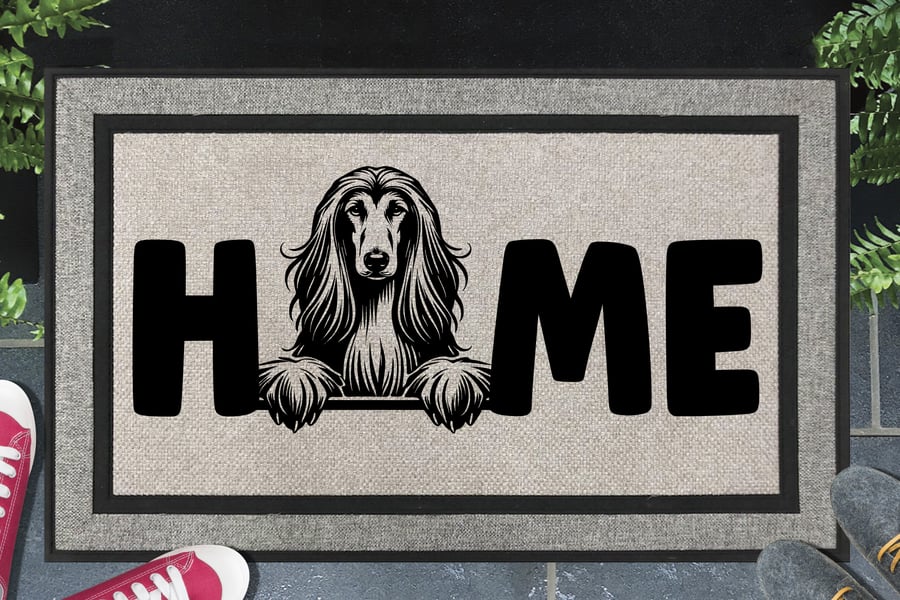 Afghan Hound Home Door Mat No.2 - All Weather Doormat - 45x70cm 