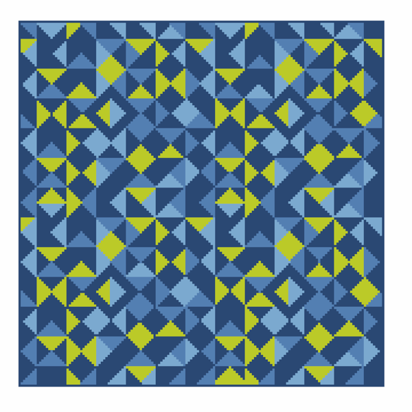 118A - Cross Stitch Pattern Kaleidoscope Geometrical squares Blue Ocean Truchet 