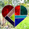 Stained Glass Large Heart Suncatcher - Multi 