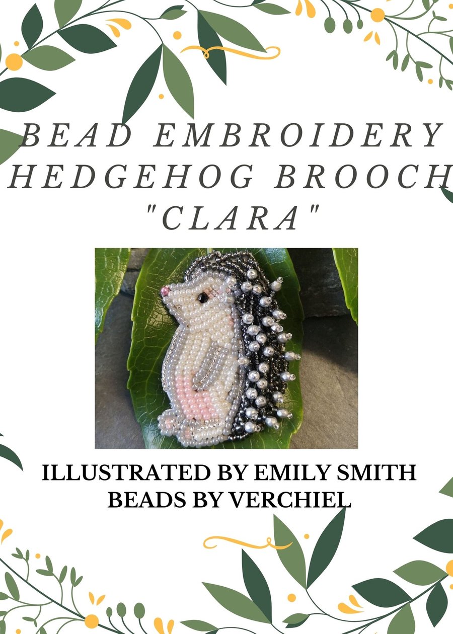 Bead Embroidery Hedgehog Brooch Kit Clara