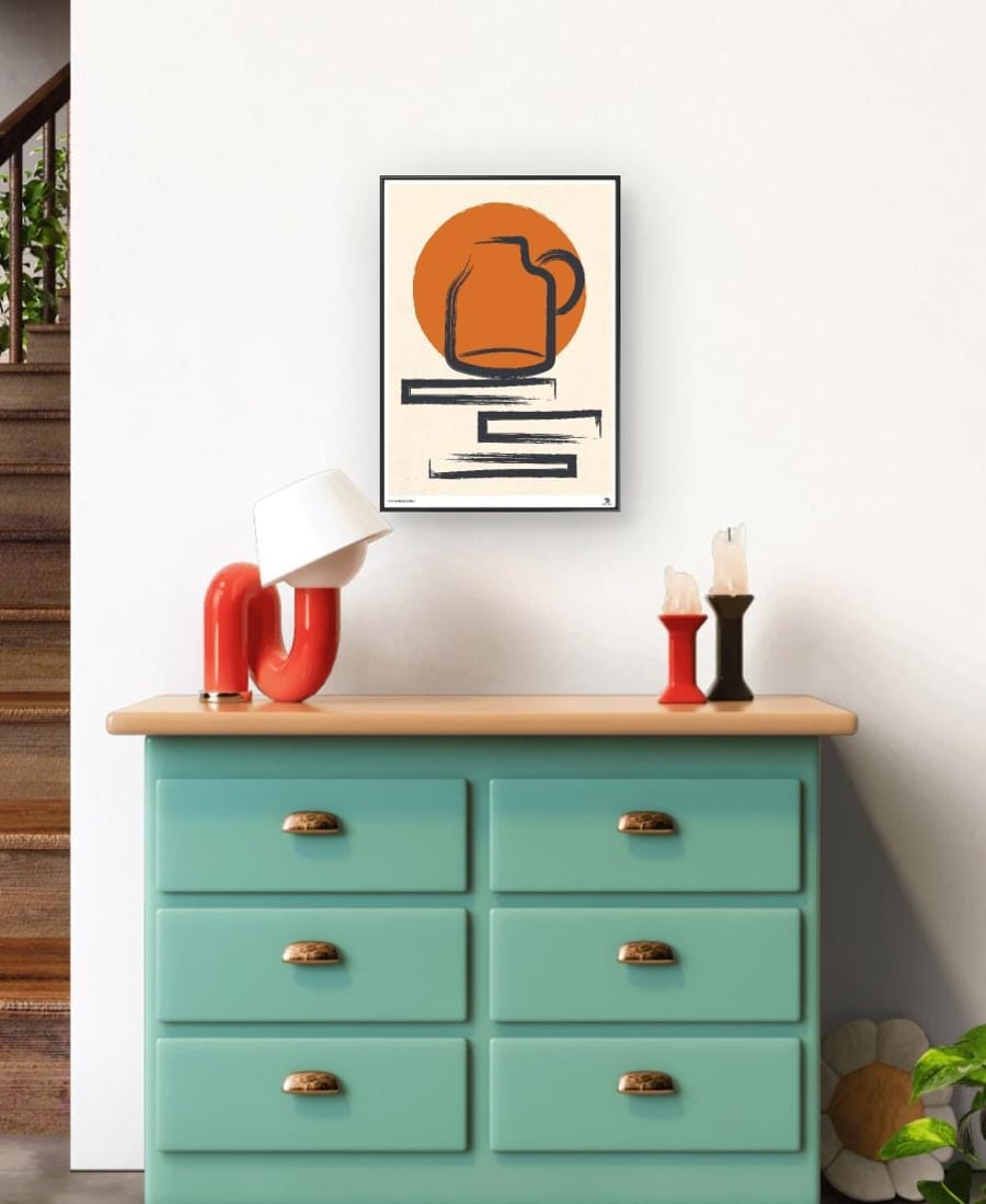 Abstract Geometric Art Print Modern Home Decor, Still Life