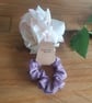 Handmade Dusky Pink Rose Satin Mini Scrunchie – Hair Accessory