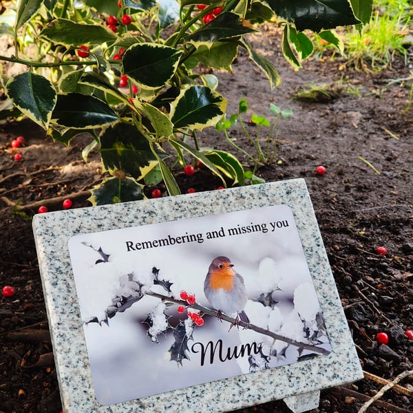 Christmas Memorial Plaque Christmas Grave Remembrance Plaque 