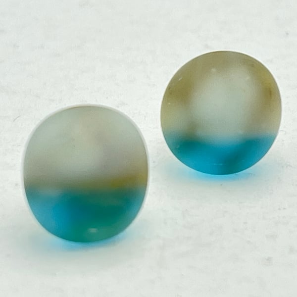 Matt Seascape Stud Earrings