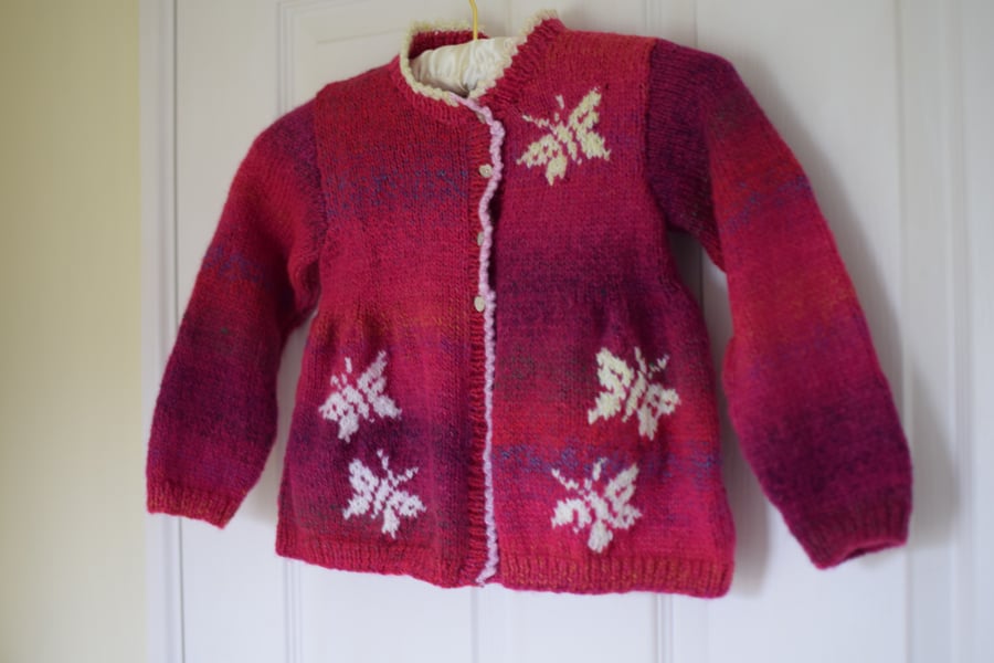 Knitting Pattern for a Girl's Butterfly Jacket.  Digital Pattern
