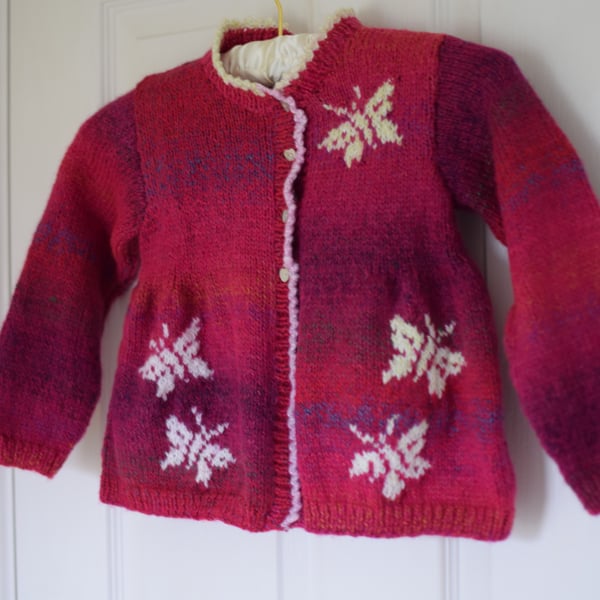 Knitting Pattern for a Girl's Butterfly Jacket.  Digital Pattern