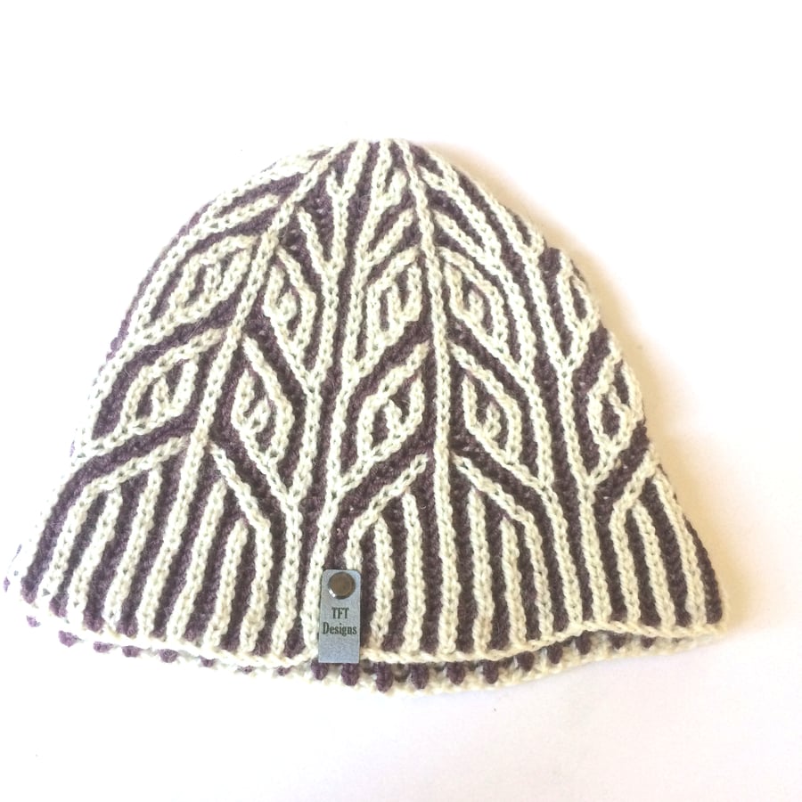 Slouchy Brioche beanie - hand knitted