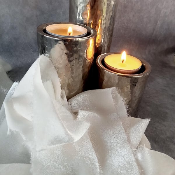 Antique White Silk Velvet Ribbon: Hand-Dyed Bridal Bouquet Ribbon