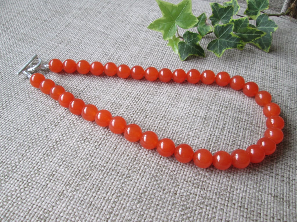 Quartzite Necklace, Orange, SALE, Last one!!