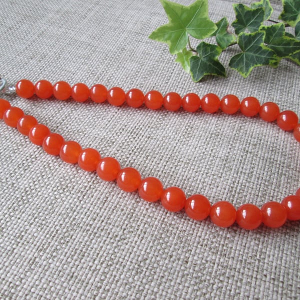 Quartzite Necklace, Orange, SALE, Last one!!
