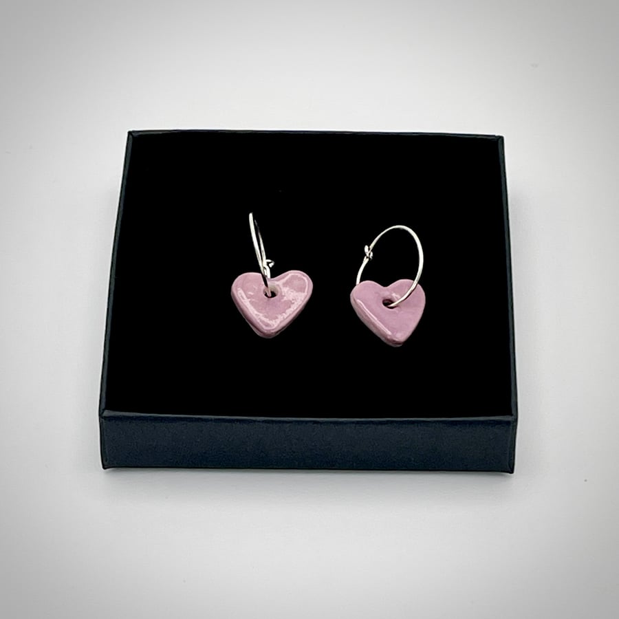 NEW! Porcelain sweetheart pastel purple earrings 