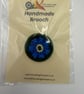 Handmade Forget-Me-Not Dorset Button Brooch - Blue Yellow & Green Pin - Image 2