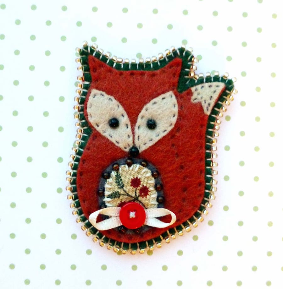 Reserved for Angela- Fox Brooch 