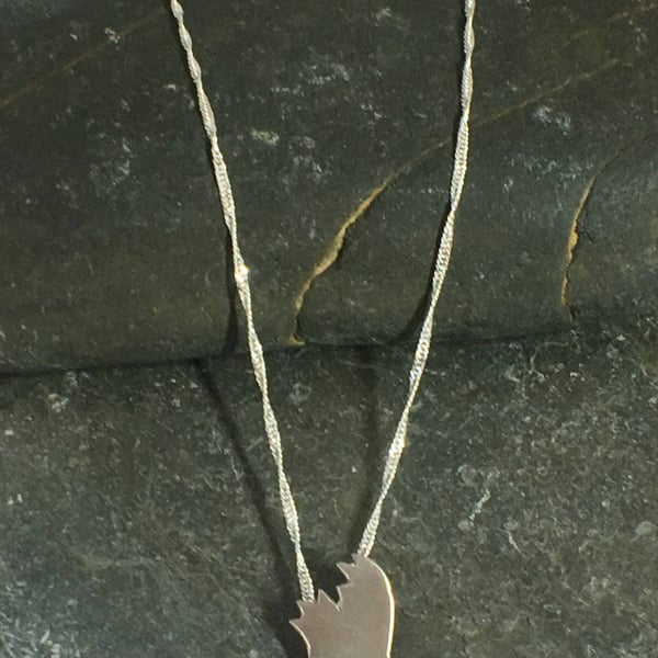 Flying Pheasant Silhouette Necklace Pendant