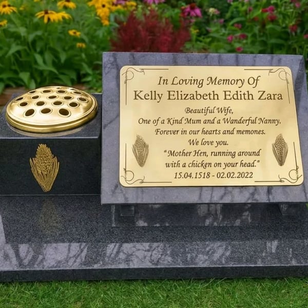 Personalised Memorial Stone Gravestone Granite Cemetery Headstone Grave Plaque