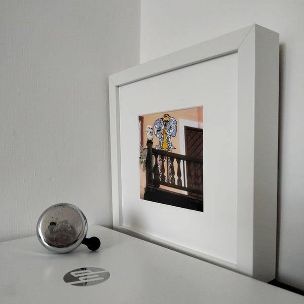 A framed and mounted print of my original artwork (Balcony)