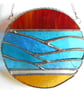 Sea Ring Suncatcher Stained Glass Handmade Beach Seaside Sunset 004 - Image 5