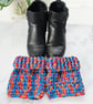 Rainbow Brights Crochet Boot Cuffs, Vibrant Multicoloured Ankle Warmers - Image 6