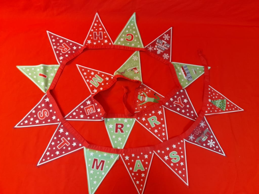 Christmas Bunting, Jolly, Festive, Decoration.