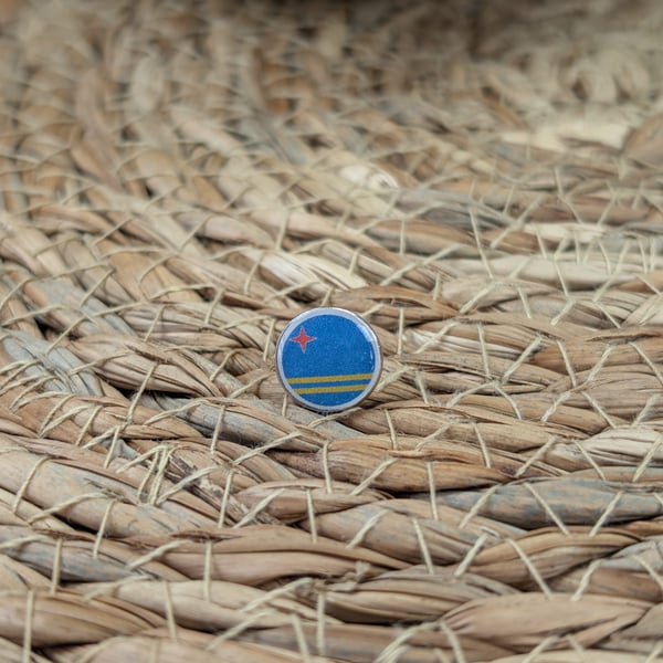 Aruba Flag Map Pin – Caribbean Travel Map Push Pin for Wooden Maps, Aruba Mappin