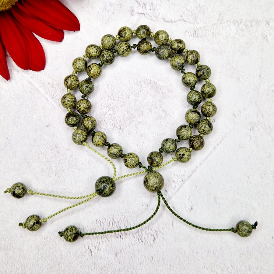 Russian Serpentine Silk Cord Bracelet