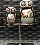 Mother & Baby Owl. Handcrafted Pair of Owls. Upcycled Cutlery Art. - Image 5
