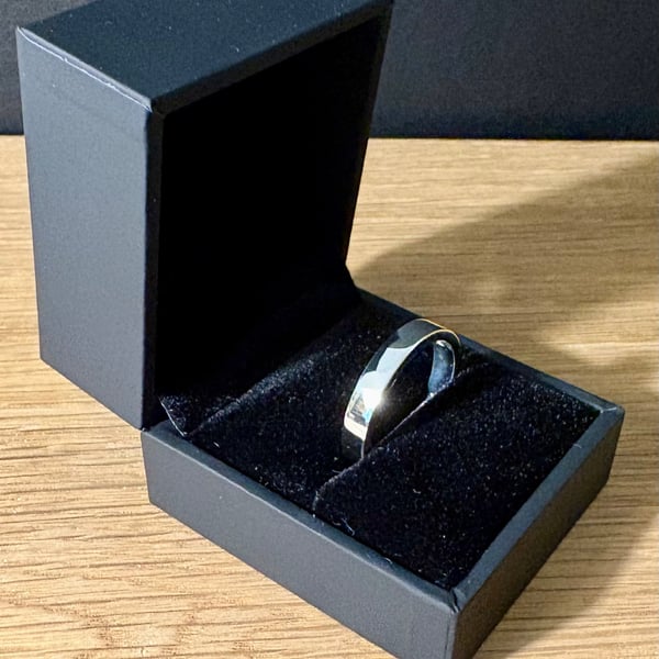 "Nightfall" - Sterling Silver Ring Plain - 5g - Made To Any Size - 4mm x 2mm