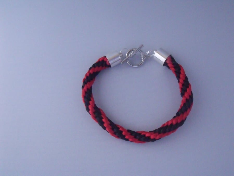 Red and Black Braided Rope Bracelet