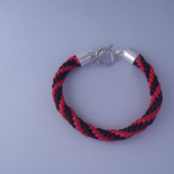 Red and Black Braided Rope Bracelet