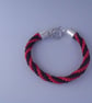 Red and Black Braided Rope Bracelet - Image 1