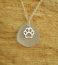White beach glass with pawprint charm - Image 1