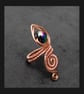 Copper ring,rainbow black agate copper ring, adjustable rings, copper wire ring- - Image 3