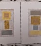 Colourful Combinations Grey Yellow Handstitched Geometric Art Pictures - Image 1