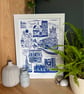 Ashby de la Zouch Original Lino Print in Blue