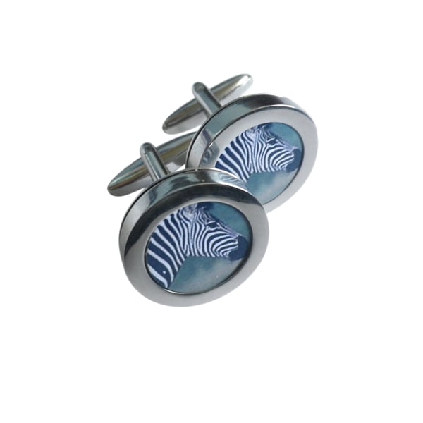 Zebra cufflinks, superb image of this beautiful creature , free UK shipping