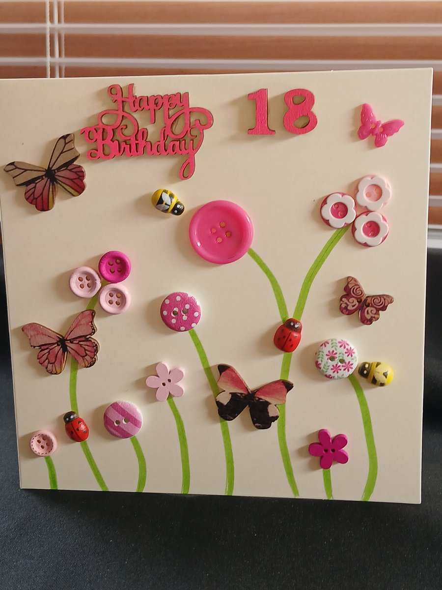 Handmade 18th birthday card 