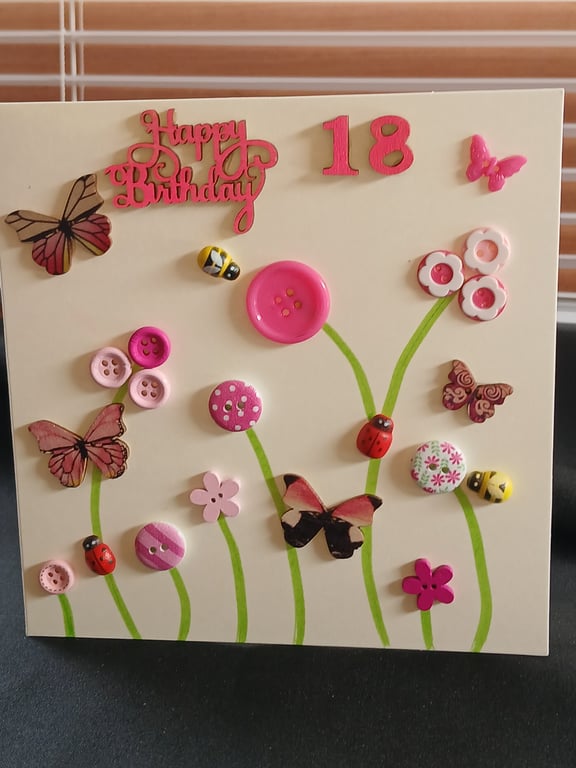 Handmade 18th birthday card 