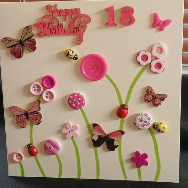 Handmade 18th birthday card 