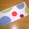 SALE - NOW 50% OFF, Pencil case, white with large bright spots, Oilcloth, 