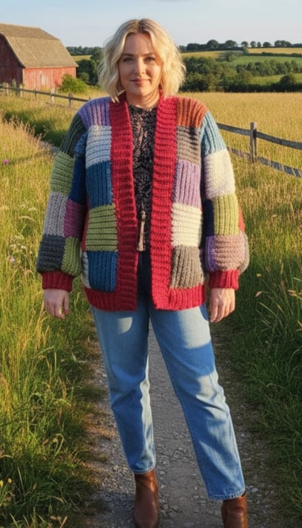 Super chunky crochet patchwork cardigan 