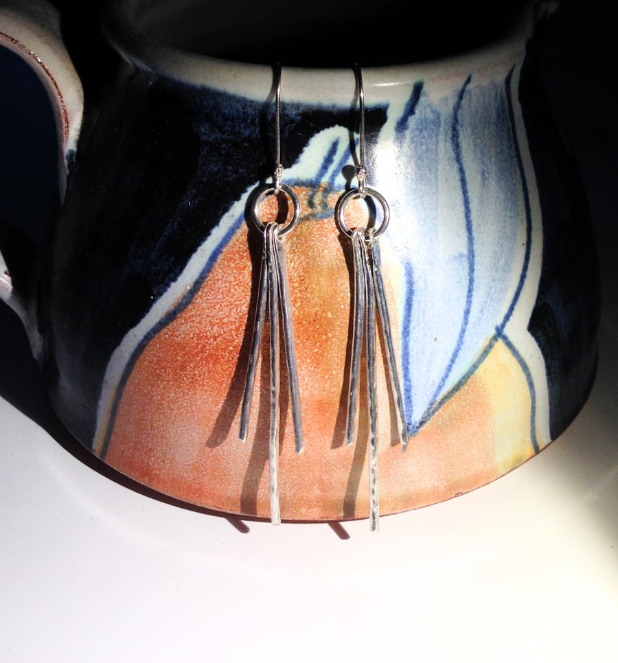 Hand Made Sterling Silver Earrings (ERSSDGSK2) - UK Free Post