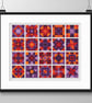 066C - Cross Stitch Chart Patchwork Quilt Block Pattern Squares, Red Purple - Image 2