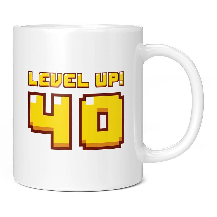 Level Up 40 Birthday Mug - 40th Happy Birthday Novelty Mug Cup Gift Present Idea