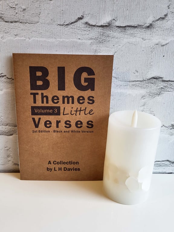 Big Themes Little Verses V.3 - B&W, 1st Edition Handmade Poetry Book, L. Edition