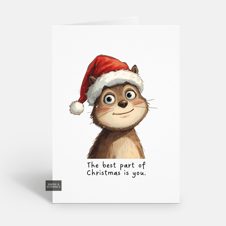 Unique Funny Christmas Card For Him Or Her - Cute Xmas Greeting 