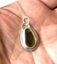 Handmade Olive Green Seaham Sea Glass Pendant –  Sterling Silver Necklace  - Image 7
